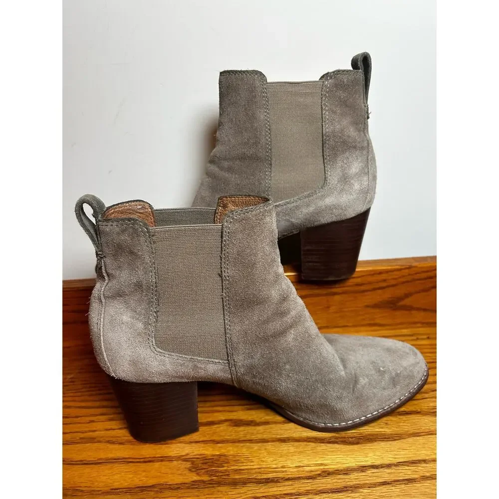 Madewell Size 10 Suede Bootie Taupe Heel